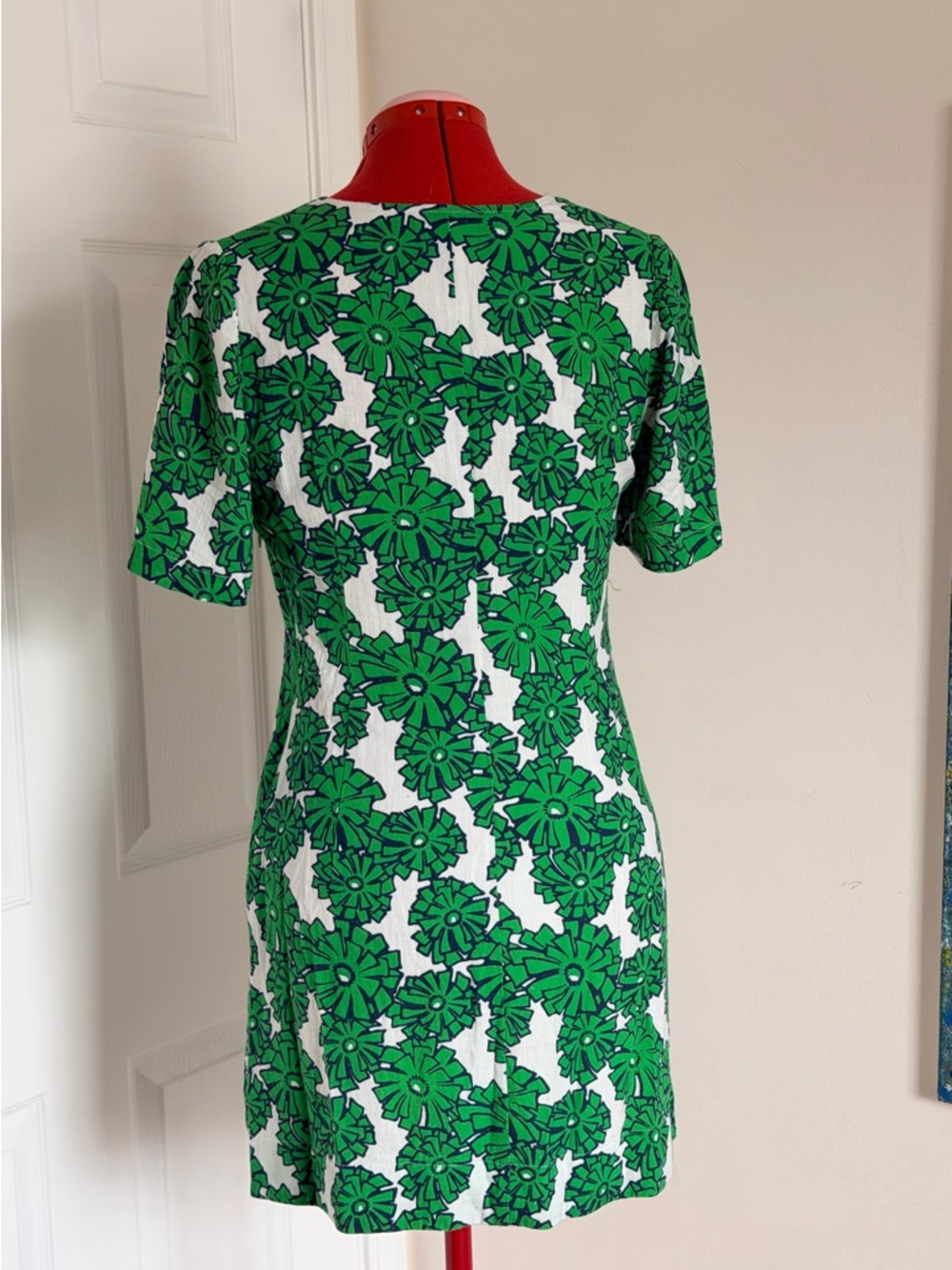 Anthropologie Porridge Linen Blend Printed Mini Dress Crewneck Short Sleeve S - Picture 7 of 12